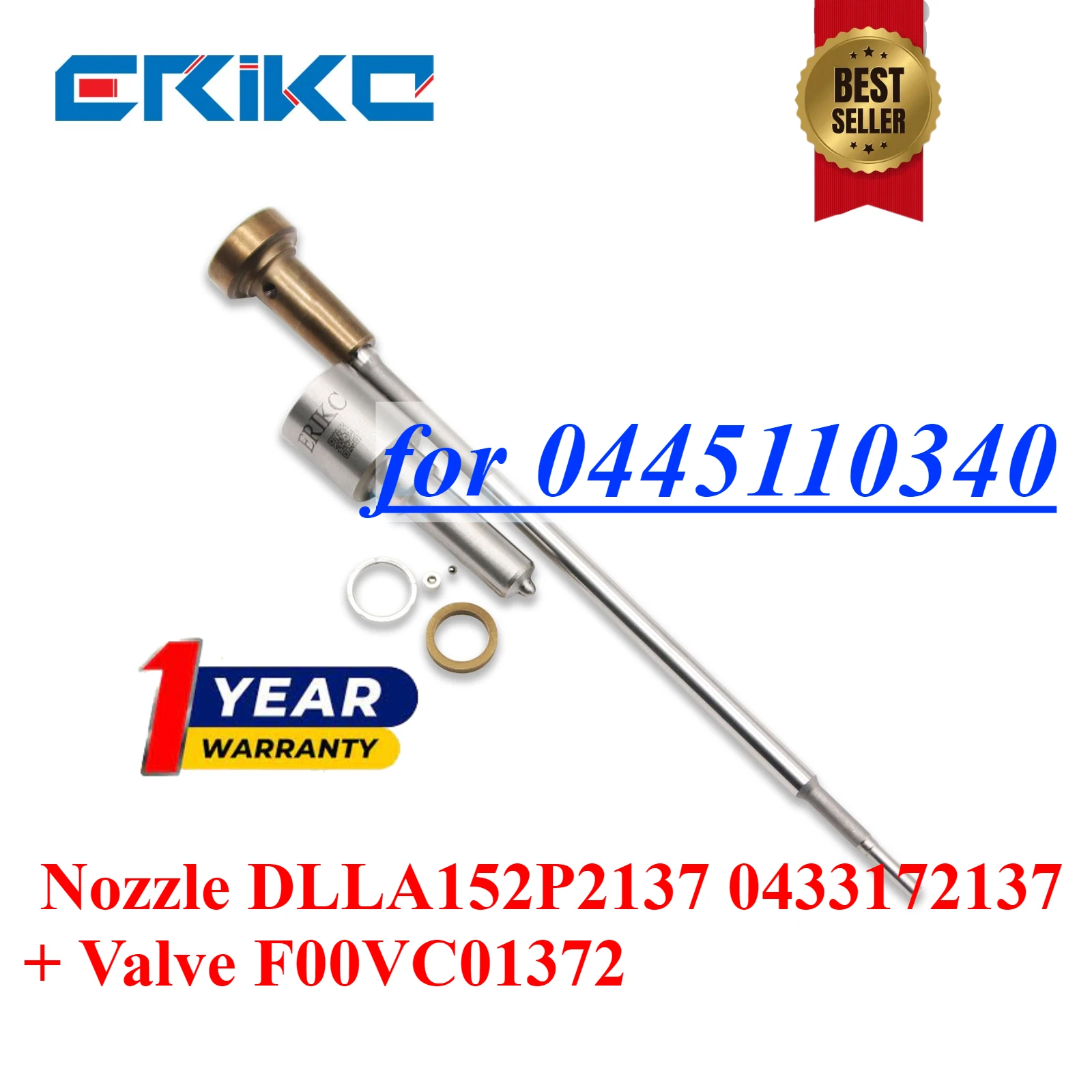

0445110340 Diesel Injector Nozzle Kit DLLA152P2137 0433172137 Repair Valve F00VC01372 For BOSCH 0 445 110 340