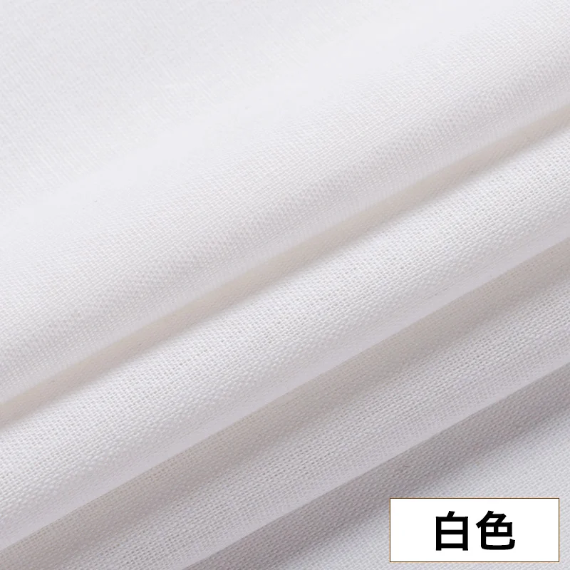 50x140cm Solid Color Linen Cotton Embroidery Fabric For Needle Patchwork Sewing Dress Cloth Ramie Fabric