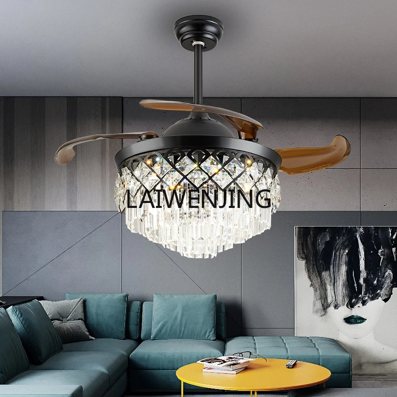 SGF invisible fan light luxury living room ceiling fan dining room home frequency conversion