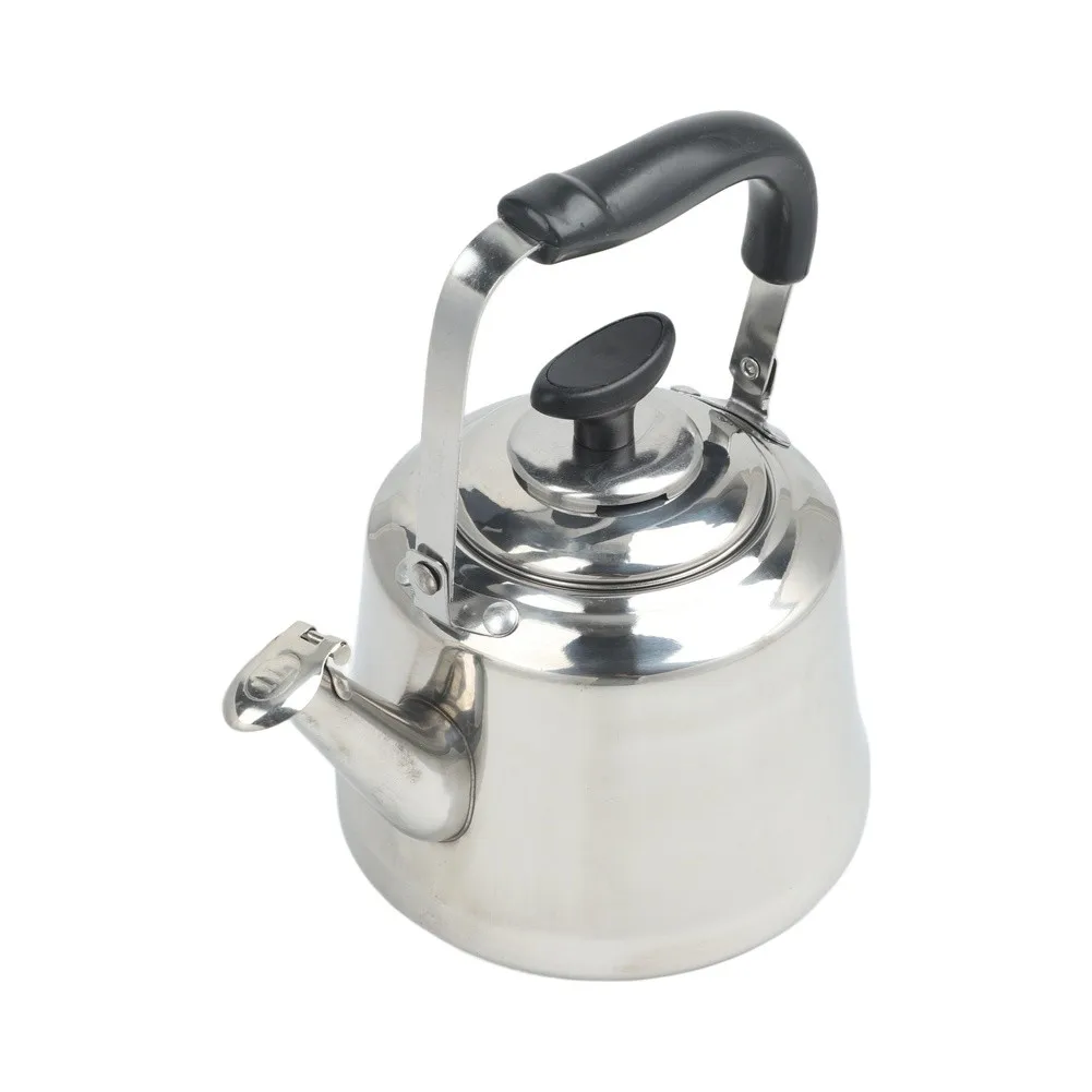 Stainless Steel For kettle with Functional Whistle Mechanism Expanded Base Area and Dedicated Strainer for Loose Leaf Infusion