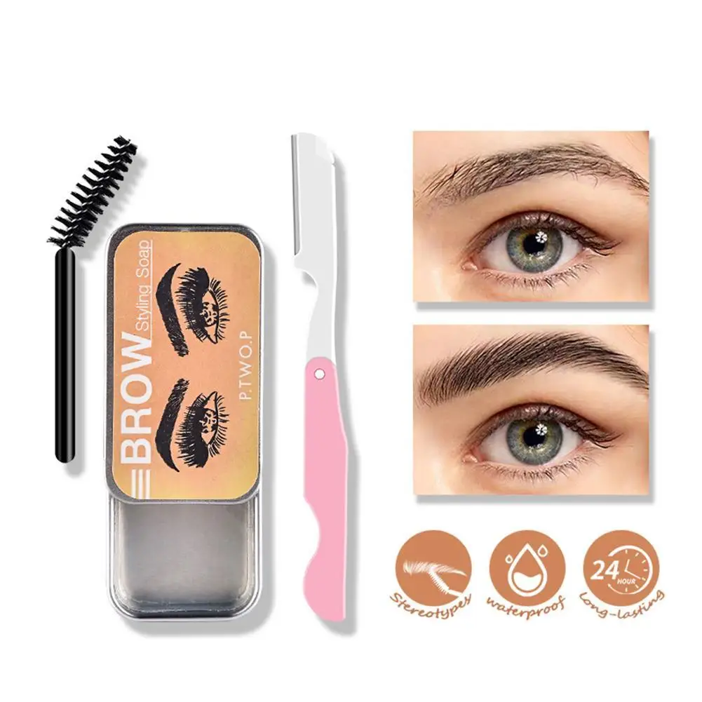 

Waterproof 3D Eyebrow Styling Soap Wax Quick-drying Makeup Eyebrow Sculpt Soap Natural Wild Brow Setting Gel Wax