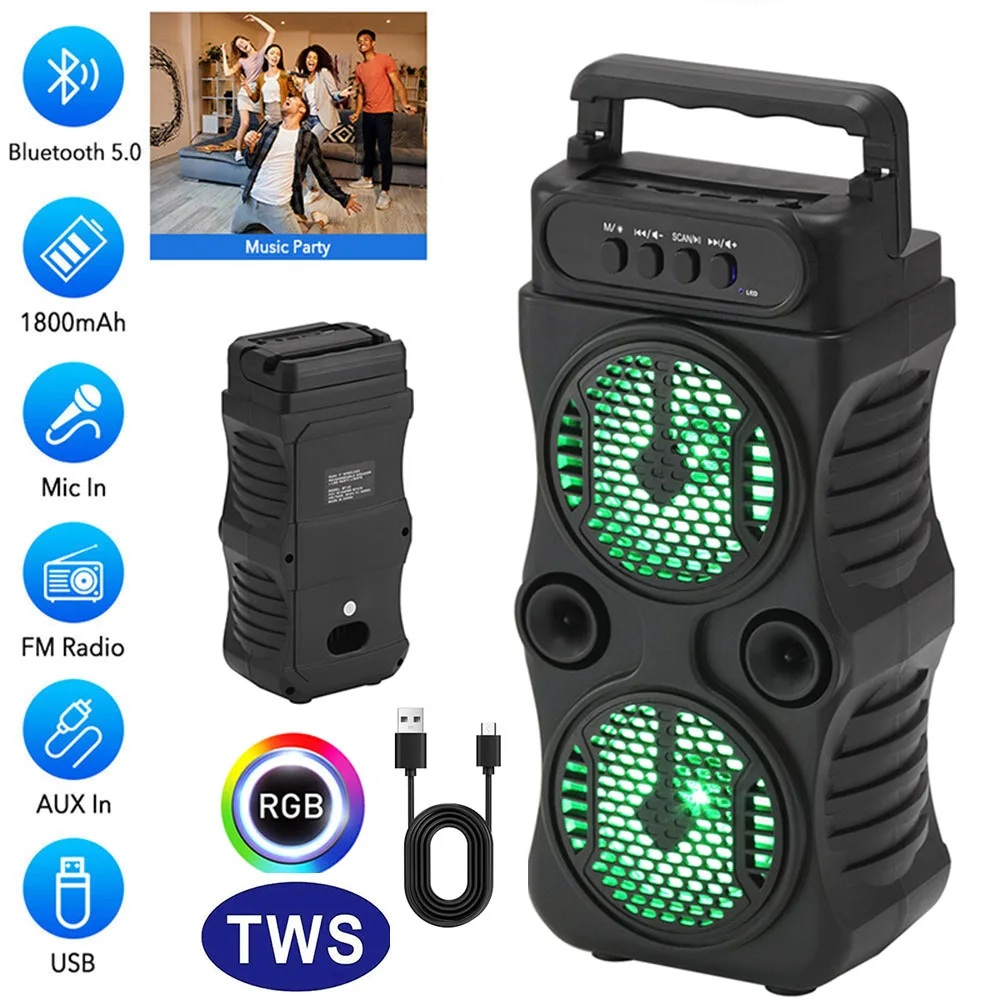 1000W Portable Bluetooth Outdoor Speaker Music Stereo Subwoofer Bass USB Power Supply For Dancing Party Family Karaoke Speaker