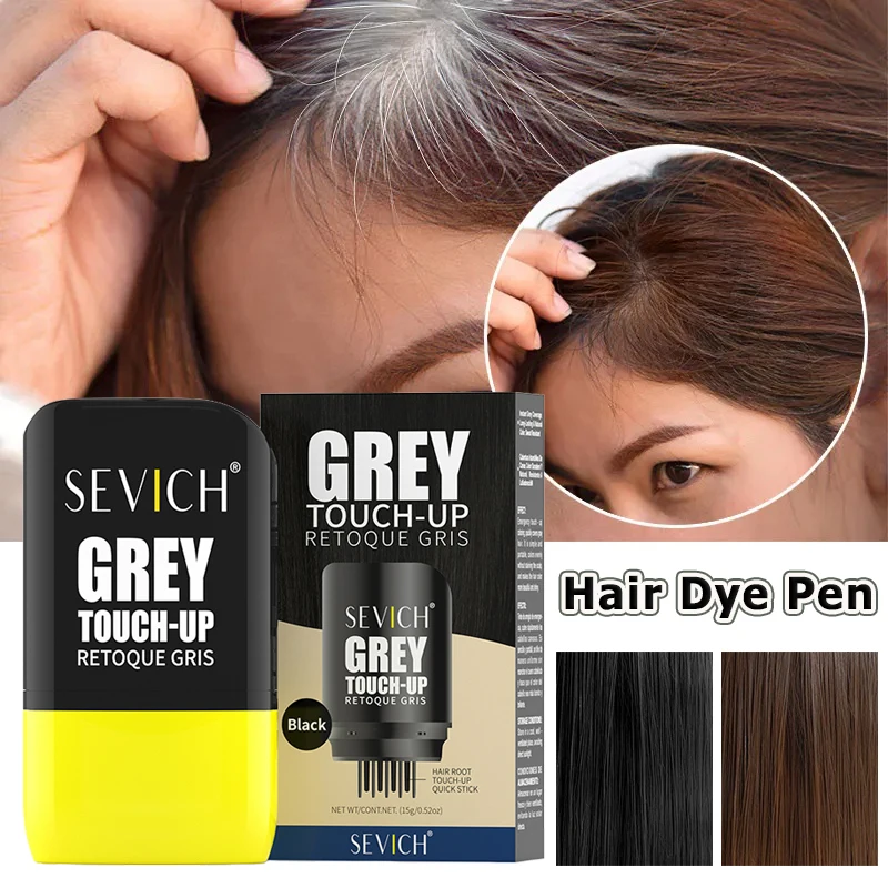 Haarfärbestift, weißes Haar, vertuschendes Färben, weißer Haarfärbekamm, temporärer Färbestift für sofortige Reparaturen, Farbstift, wasserdicht
