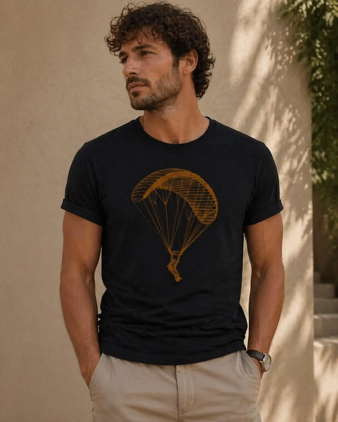 Leisure Fun Skydiving T-shirt - Retro Parachute Logo T-shirt - Board Gliding T-shirt, Suitable for Both Men and Women