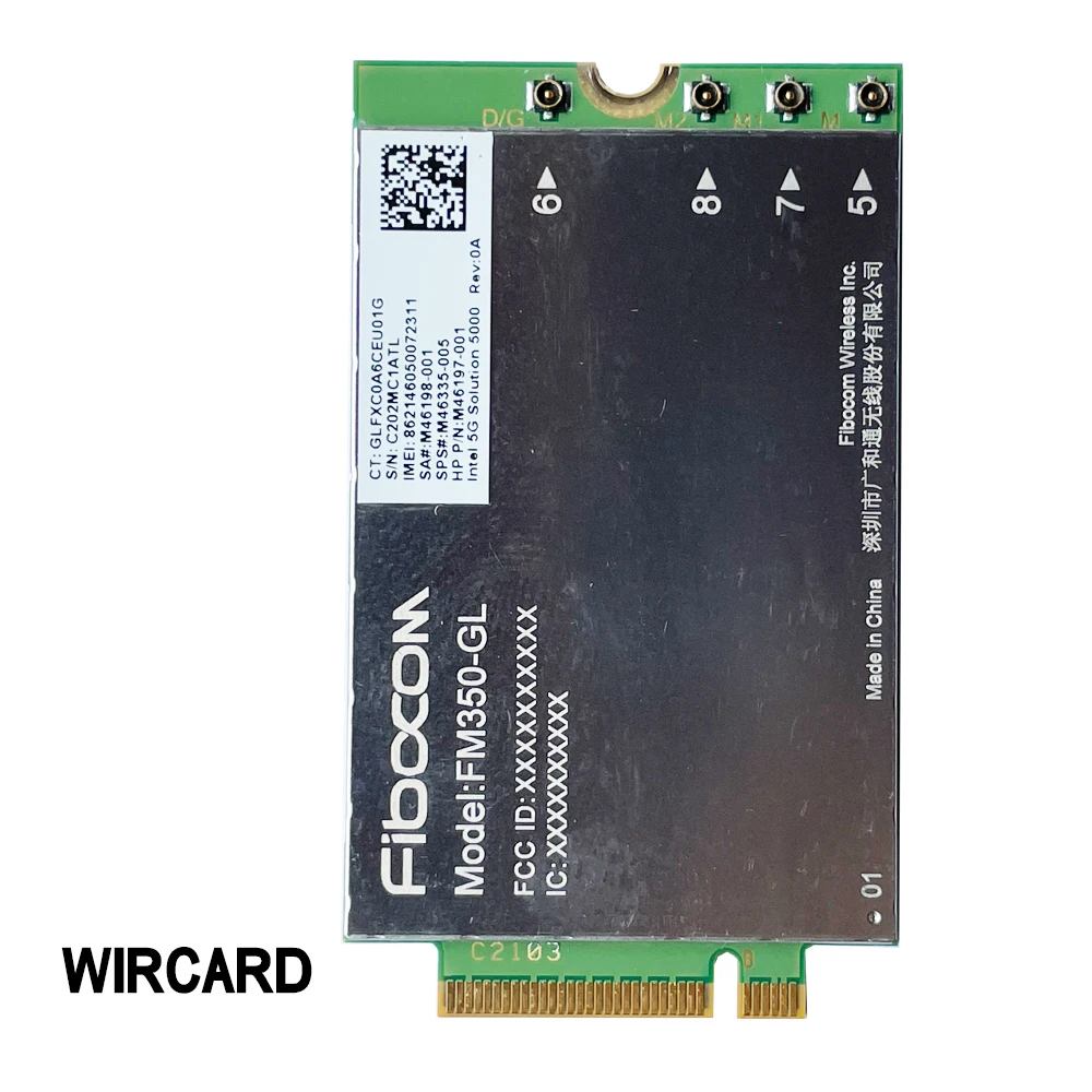 WIRCARD FM350-GL 5G NR Sub6  M.2 Module For HP X360 830 840 850 G7 Laptop 5G LTE WCDMA 4x4 MIMO GNSS Module