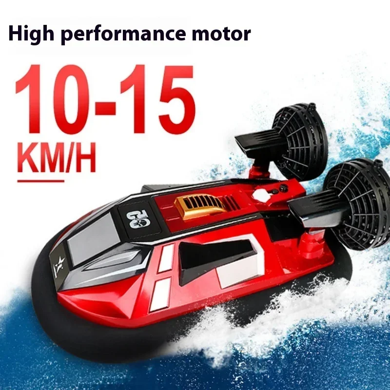 2.4g anfíbio hovercraft simulação de 4 vias lancha rc água de alta velocidade jogo de terra ideal para crianças interativo criança ao ar livre gif