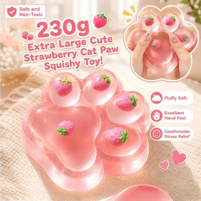 Soft Slow Rising Fidget Stress Balls Cat Paw Fruit Patterns Sensory Toy for Kids Killing Time Anxiety Relief All Scenes