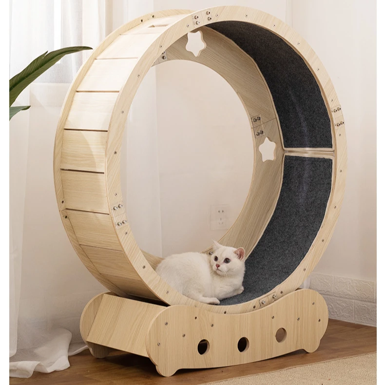 

Manufacturer Wholesale Stable Wood Running Wheel Cat Treadmill