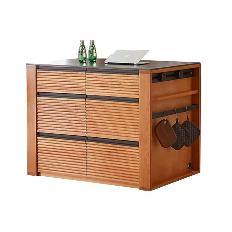 Nordic Bar Table Restaurant Integrated Dining Side Cabinet Locker Multi-person Dining Tea Kitchen Middle Island Rectangle