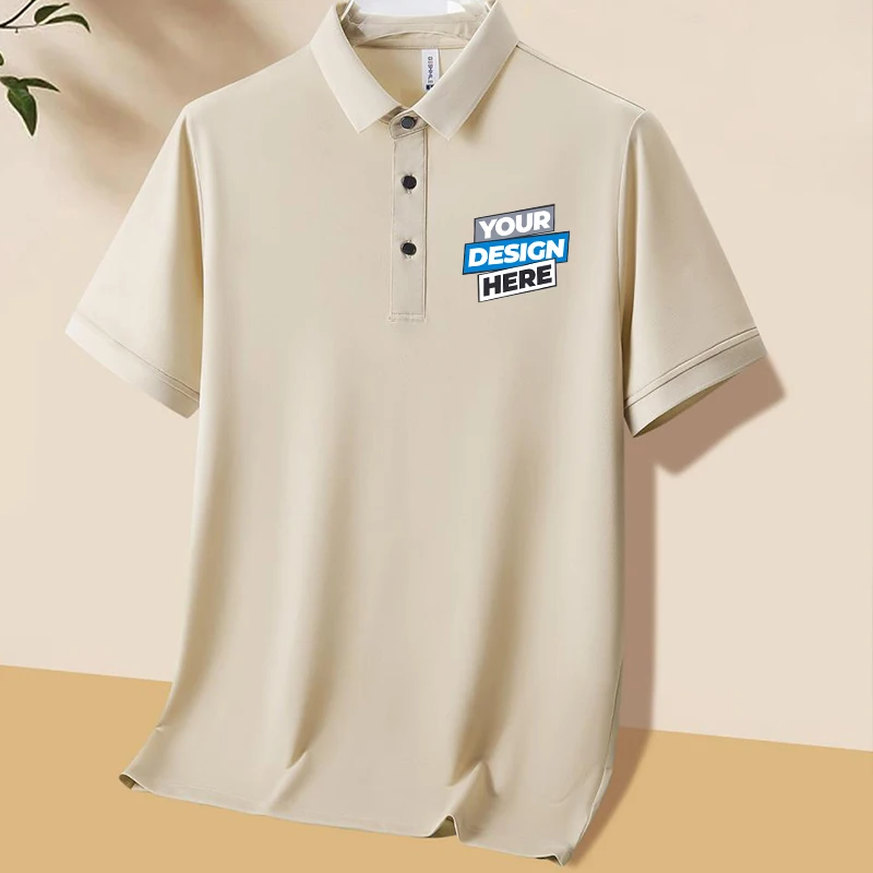 Customized LOGO Polo Shirt Custom Logo Ice Silk Polyester Polo Shirt - Unisex Sizes S-7XL, Free Printing, MOQ 1 Piece LS-1103