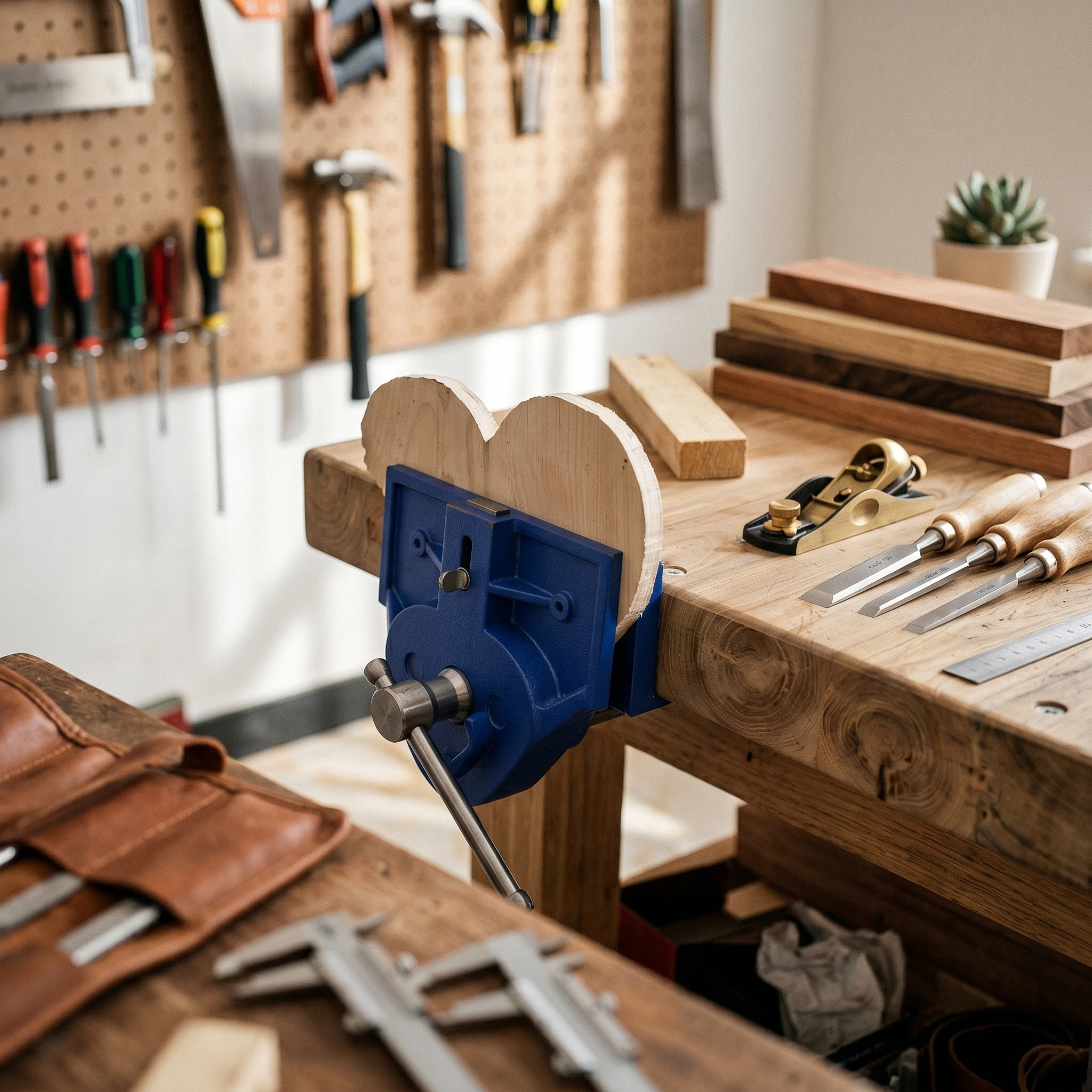Woodworking Bench Clamp Cast Iron Workbench Vise Wood Bench Vise Mountable Workholding Tool Strong Clamping Power