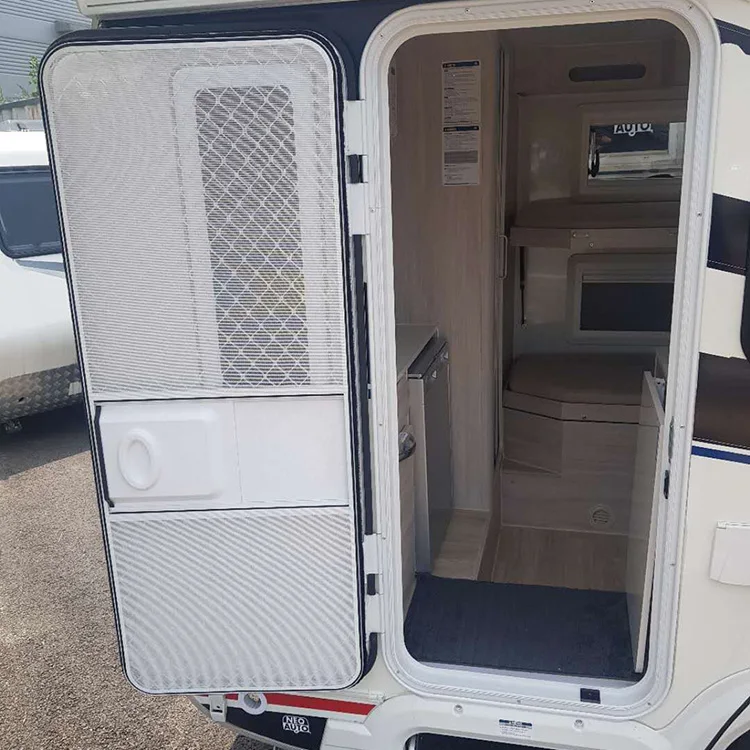 Wholesale China Supplier White Door Panel Transparent Gray Glass RV Entry Door With Blind RV Door