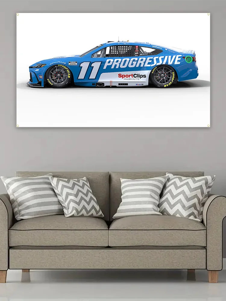 Denny Hamlin Progressive Nascar Car Racing Flag Wall Decore Banner