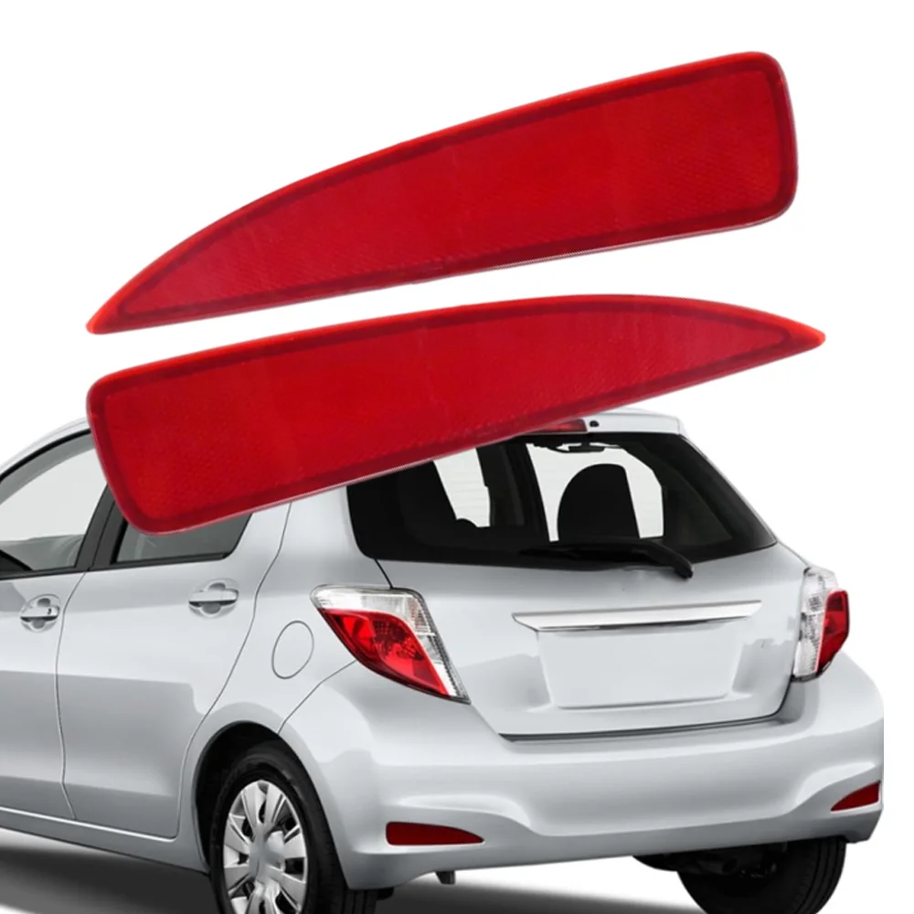 

1pair Left and Right Car Rear Bumper Reflector Lamp Housing Cover Auto Part For Toyota Yaris 2012 2013 2014 TO1184103 2164-52100