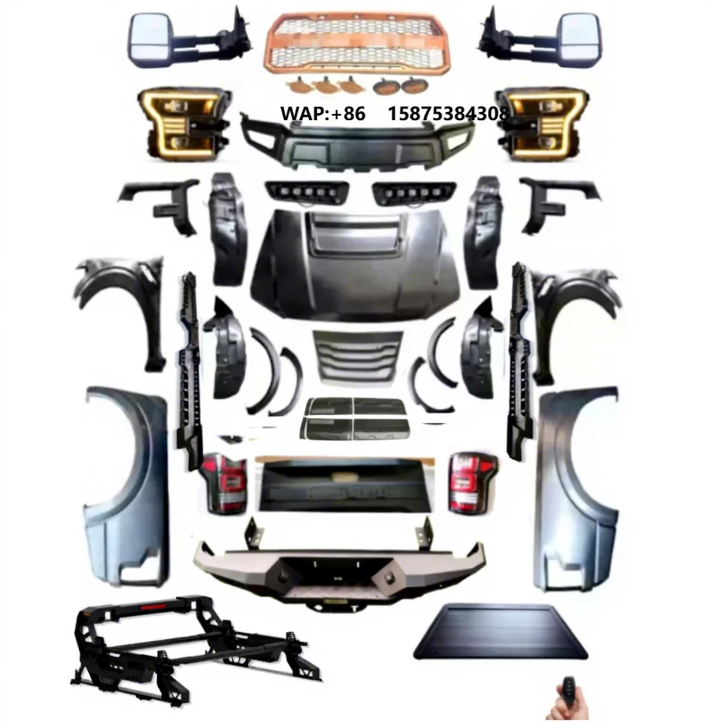 Good Price Ranger 2015-2021 to  F150 Raptor Body Kit Can with Roll bar Rear Bumper Side Step Ranger T6 T7 T8 Upgrade raptor