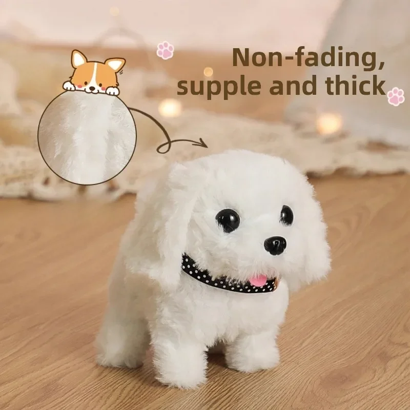لعبة الكلب القطيفة الجديدة يمكن المشي والنباح، دمية كلب أليف محاكاة الدمية القطيفة، الخيار الأول للهدايا