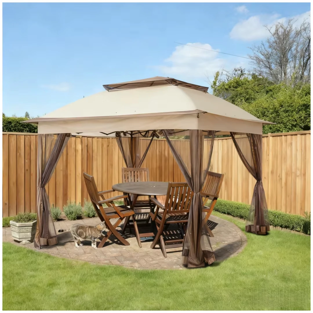 Terrace Heavy Duty Metal Powder Coated Waterproof Portable Printed Side Pop-Up Gazebo Tent