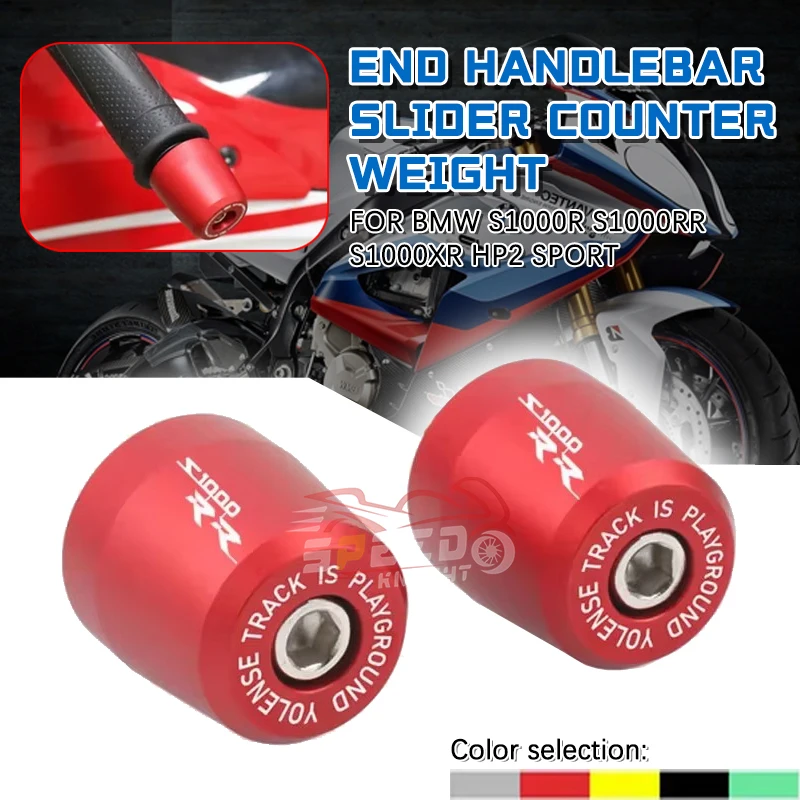 For BMW S1000R S1000RR S1000XR HP2 Sport motorcycle handle bar end handlebar grips ends cap plug slider counterweight cover