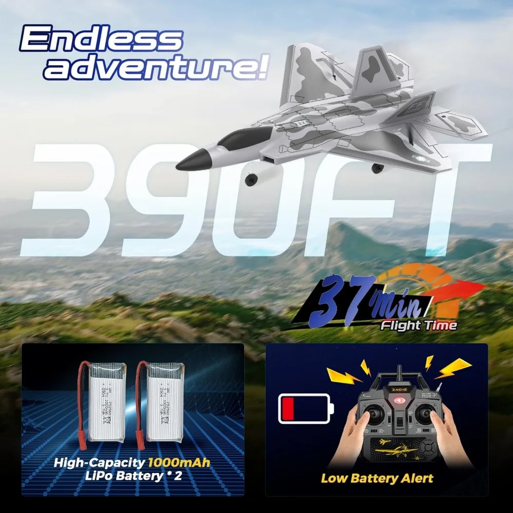 Avión de combate RC giroscópico de 4 canales, 2,4 GHz, 6 ejes, con luces para principiantes y adultos