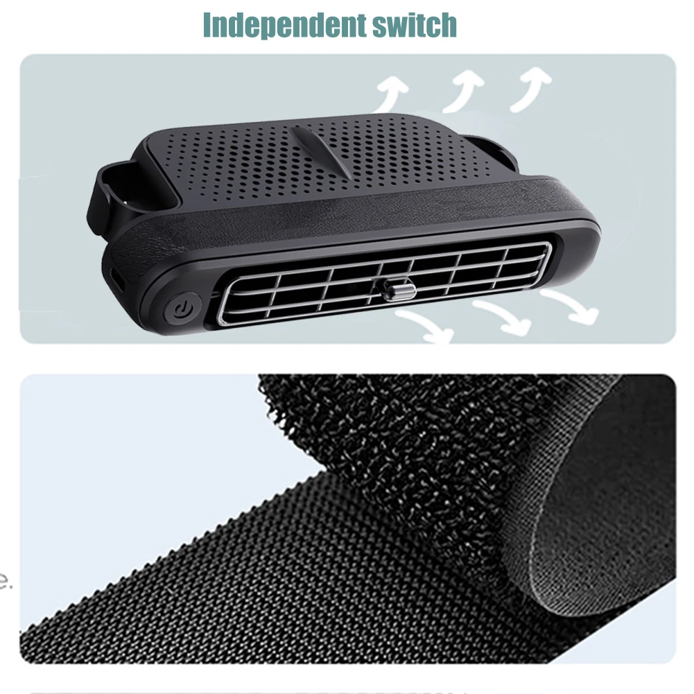 USB Car Fan for Backseat 3 Speeds Air Circulation Fan 5V/2A Electric Car Seat Fan for Mini Cars RVs Sedans