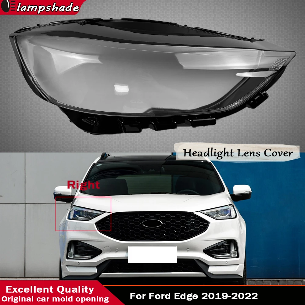 For Ford Edge 2019 2020 2021 2022 Front Car Protective Headlight Glass Lens Cover Shade Shell Transparent Light Housing Lamp