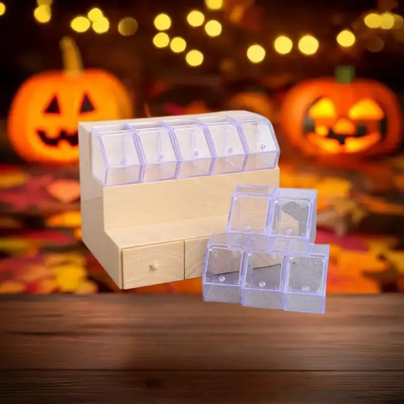 Poppenhuis Mini Supermarkt Scène Decoratieset, Inclusief 1/12 Schaal Simulatie Opbergrek en Lollipop Fantasiespel Speelgoed