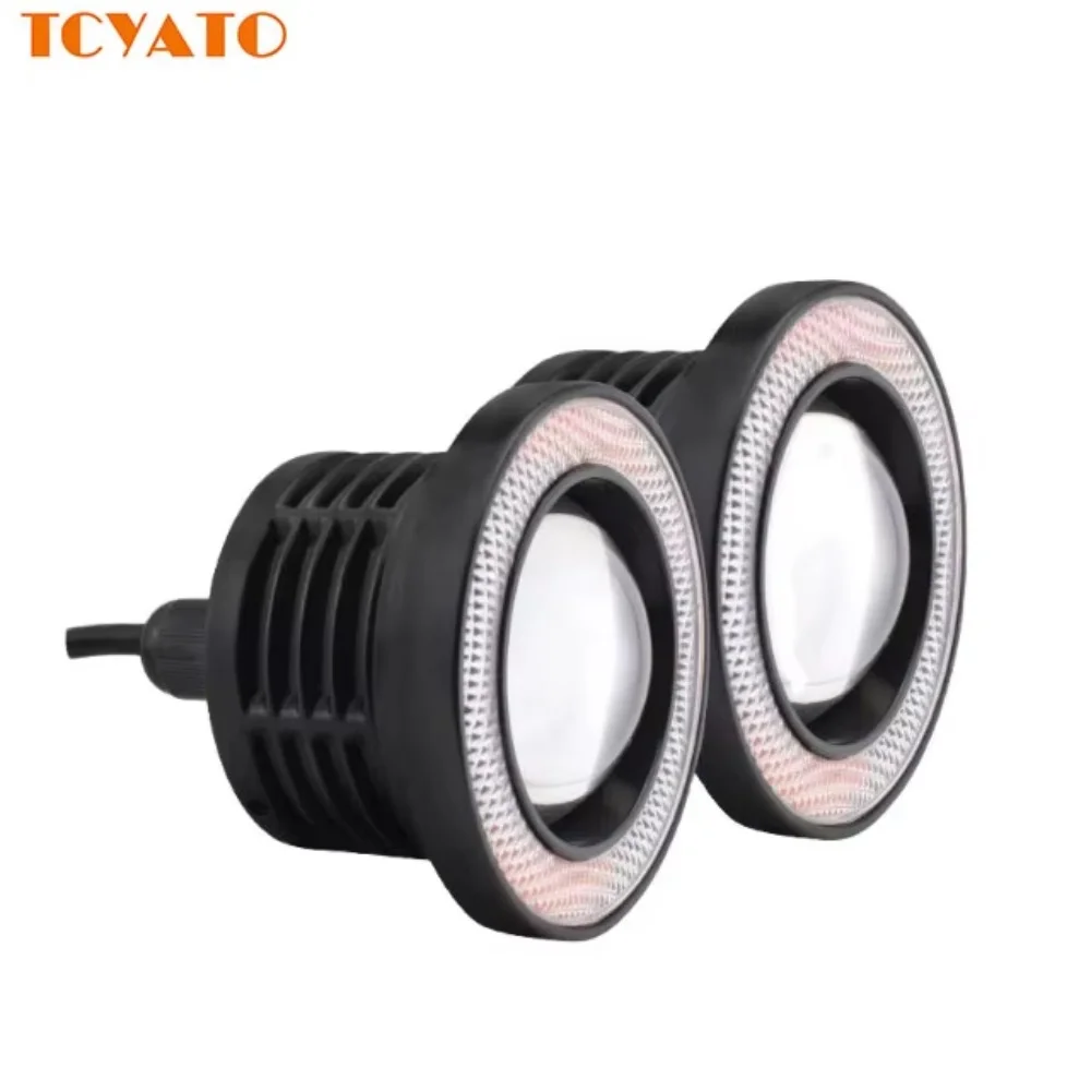 

TCYATO Blue LED Angel Eye Fog Lamp COB Technology Universal Accessory Daylight Driving Lamp New Condition Driving Lamp