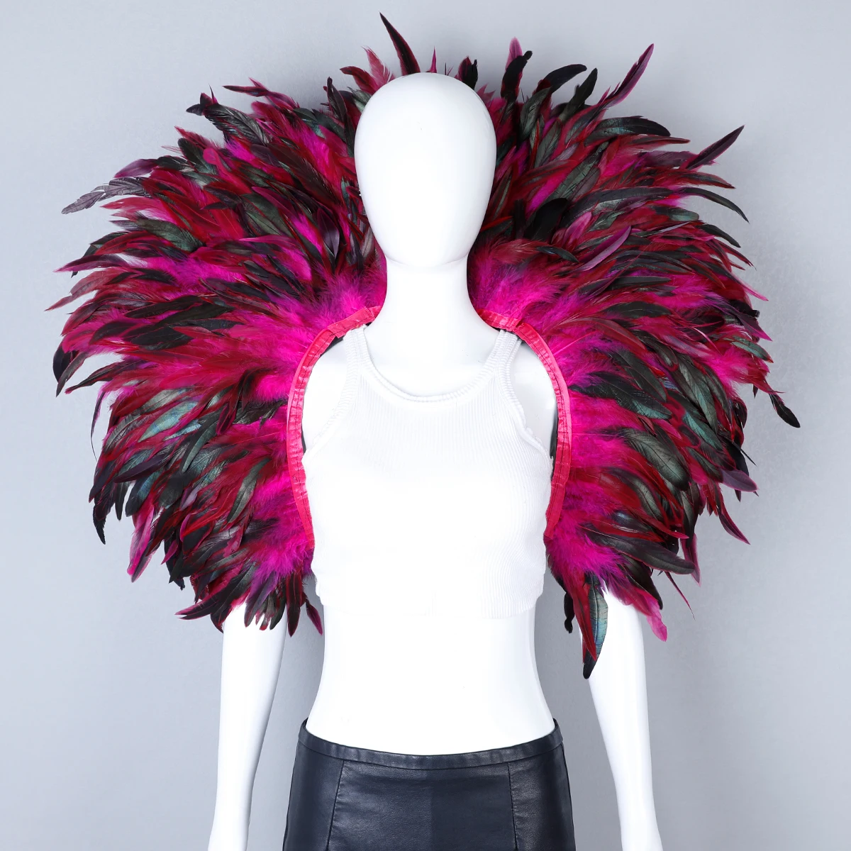 Luxe veren sjaal cosplay ontwerper punk Halloween carnaval gemaskerde bal feestaccessoire elegante kleding voor feestelijke gelegenheden