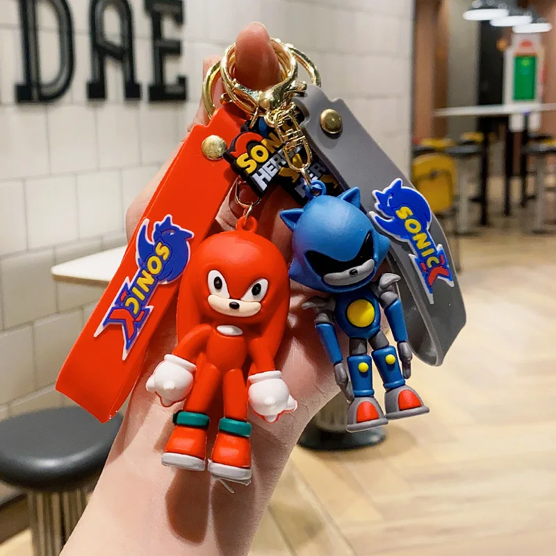 Cartoon Sonic  Car Keychain Couple Bag Pendant Decoration Small Gift Cute Variable Speed Sonic Key Ring Sonic Mouse Key Chain