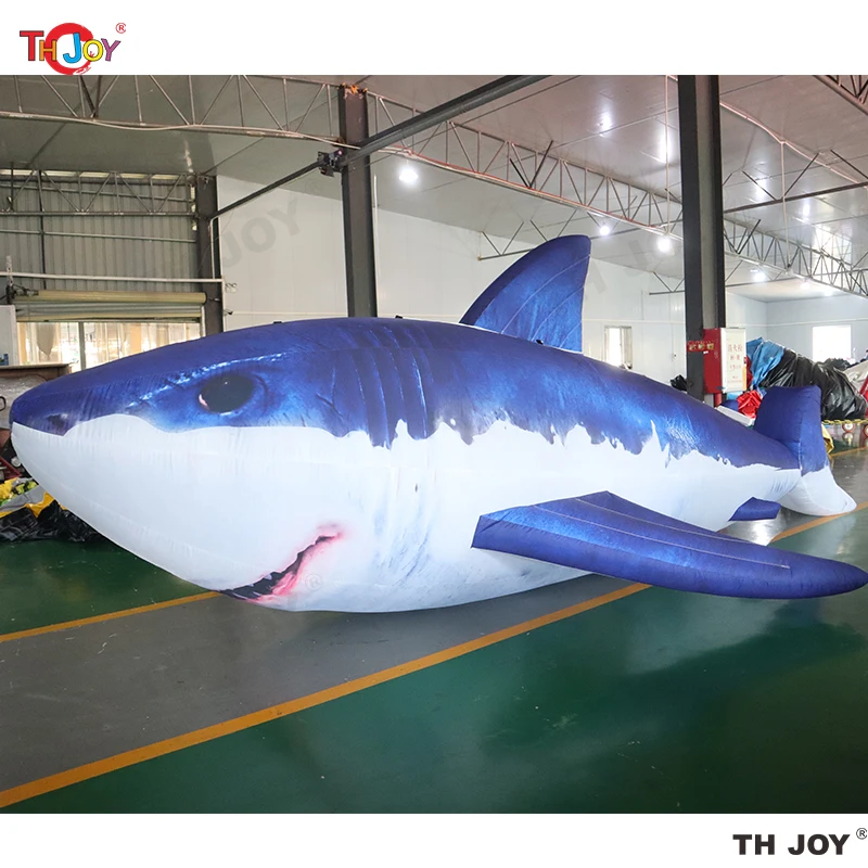 20ft Long Attractive Giant Inflatable Shark Balloon for Stage Decoration Big Inflatable Marine Fish Ocean Animal