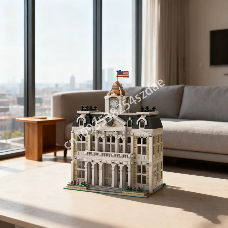 

1960pcs MOC City Hall Deluxe Main Street USA Model Building Toy Blocks Assemble Creative Idea Christmas Gift Education Kids