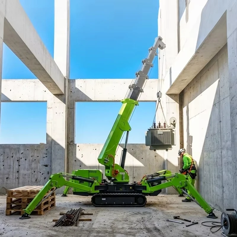 Customized 1-5Ton Spider Crane Mini Crawler Telescopic Spider Crane 16m Working Height for Construction Work Sites