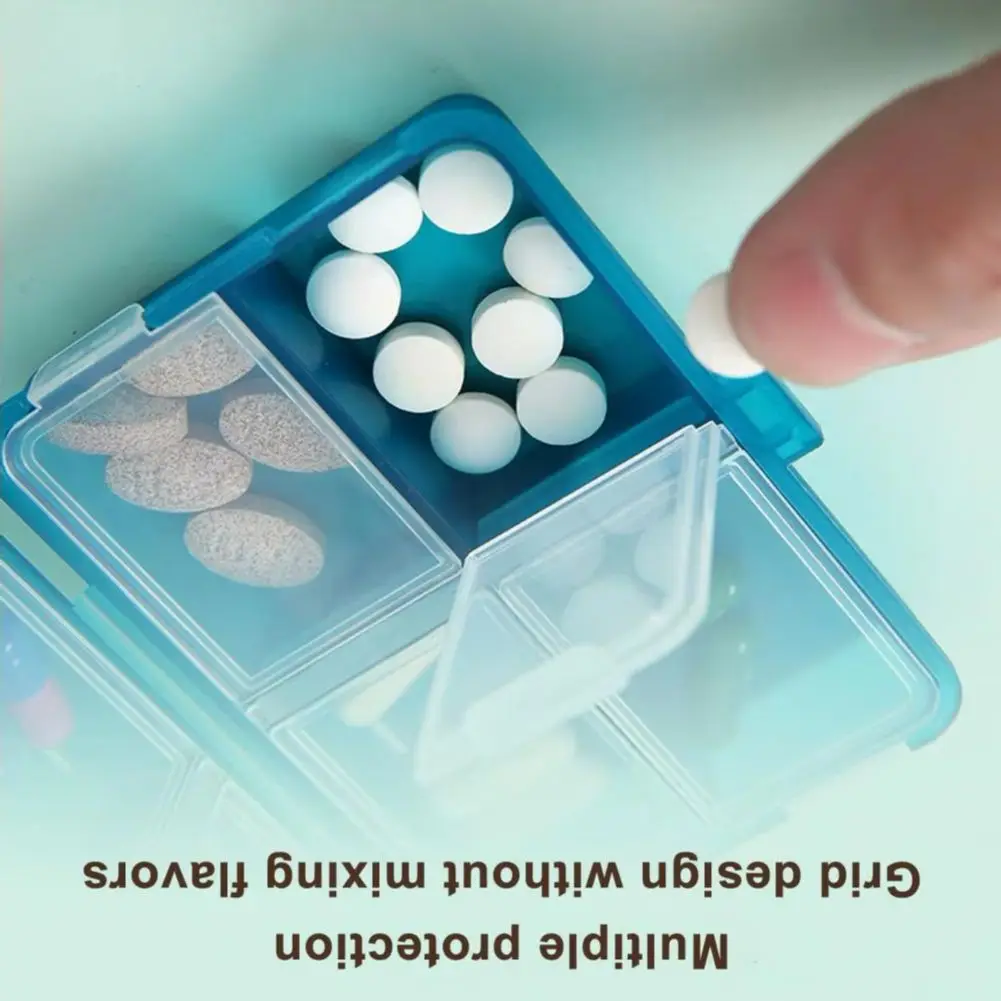 2025 Pill Case Secure Buckle Close 8 Compartments Pill Dispenser with Removable Lids Travel Pill Organizer