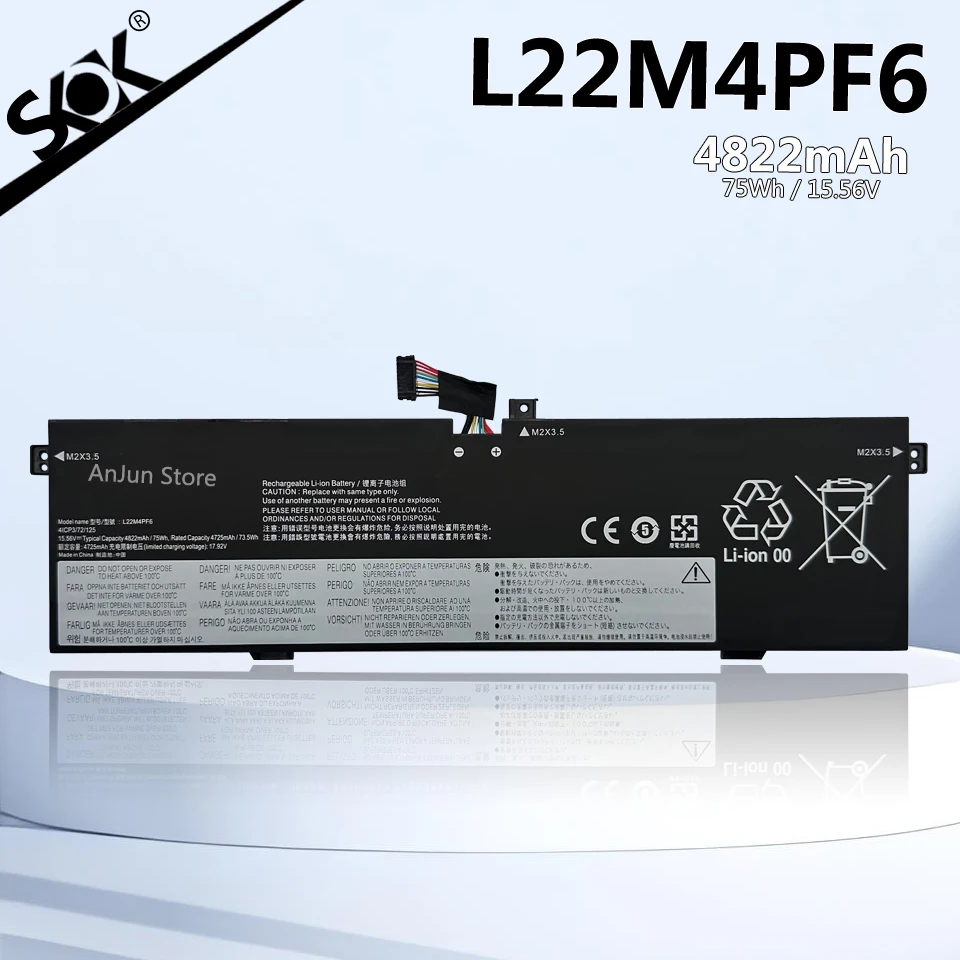 

L22M4PF6 L22B4PF6 L22C4PF6 L22D4PF6 L22L4PF6 Аккумулятор для ноутбука Lenovo Yoga Pro 9 14 серии 5B11K40867 5B11N45312 15,6 В 75 Втч