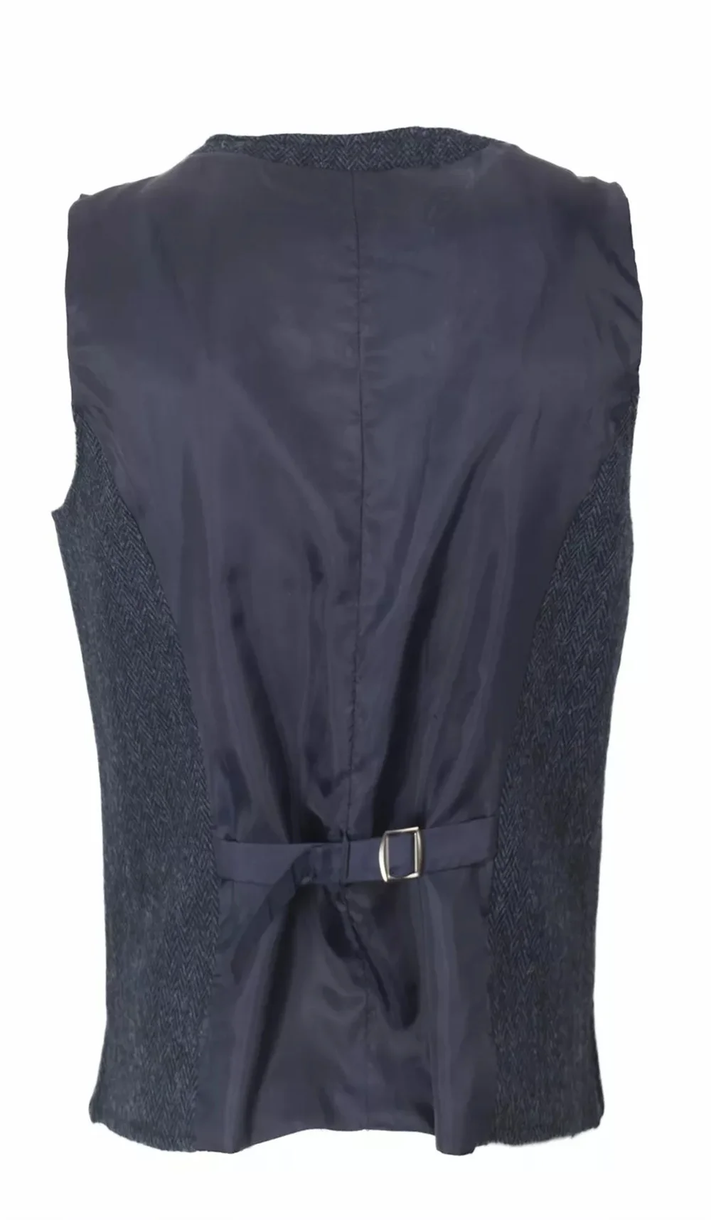 Chaleco con patrón de espiga para hombre, ropa de caballero de alta calidad, con cuello en V y 5 botones, sin mangas