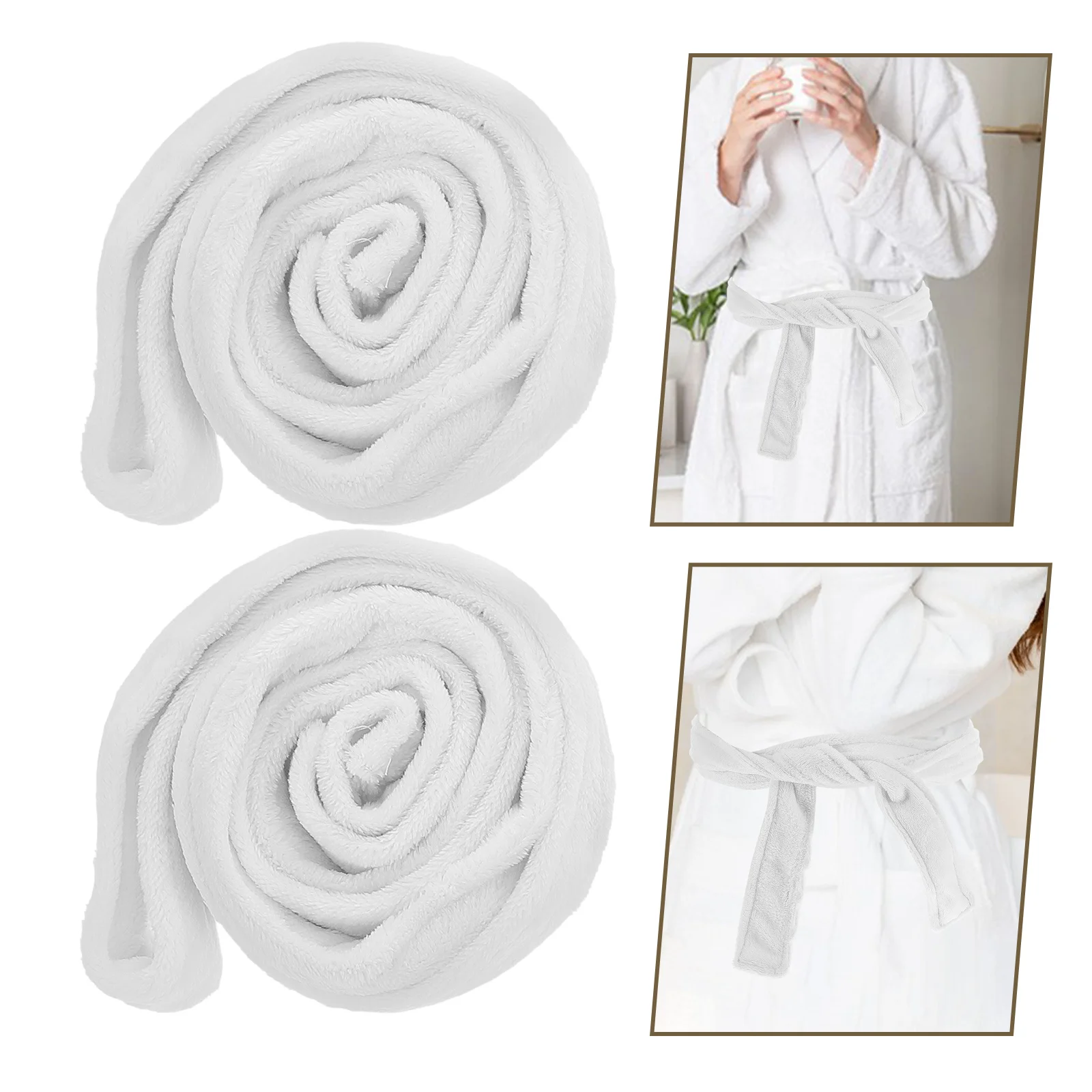 

2pcs Flannel Soft For Hotel Strap Replacement Replacement Hotel Bathrobe Replace Soft Bath Replacement Belt Men Bath Robes