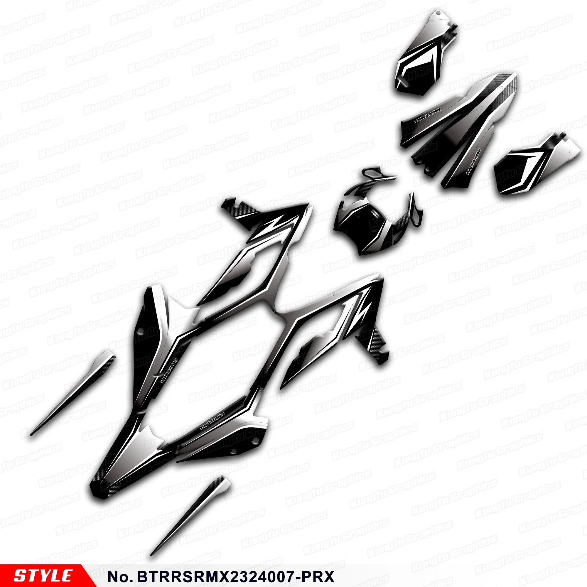 

JY RACING Graphics Decal Kit Sticker Sheet for BETA RR / RR-S / RX / MX 125-480 2023 2024, Decoration, BTRRSRMX2324007-PRX