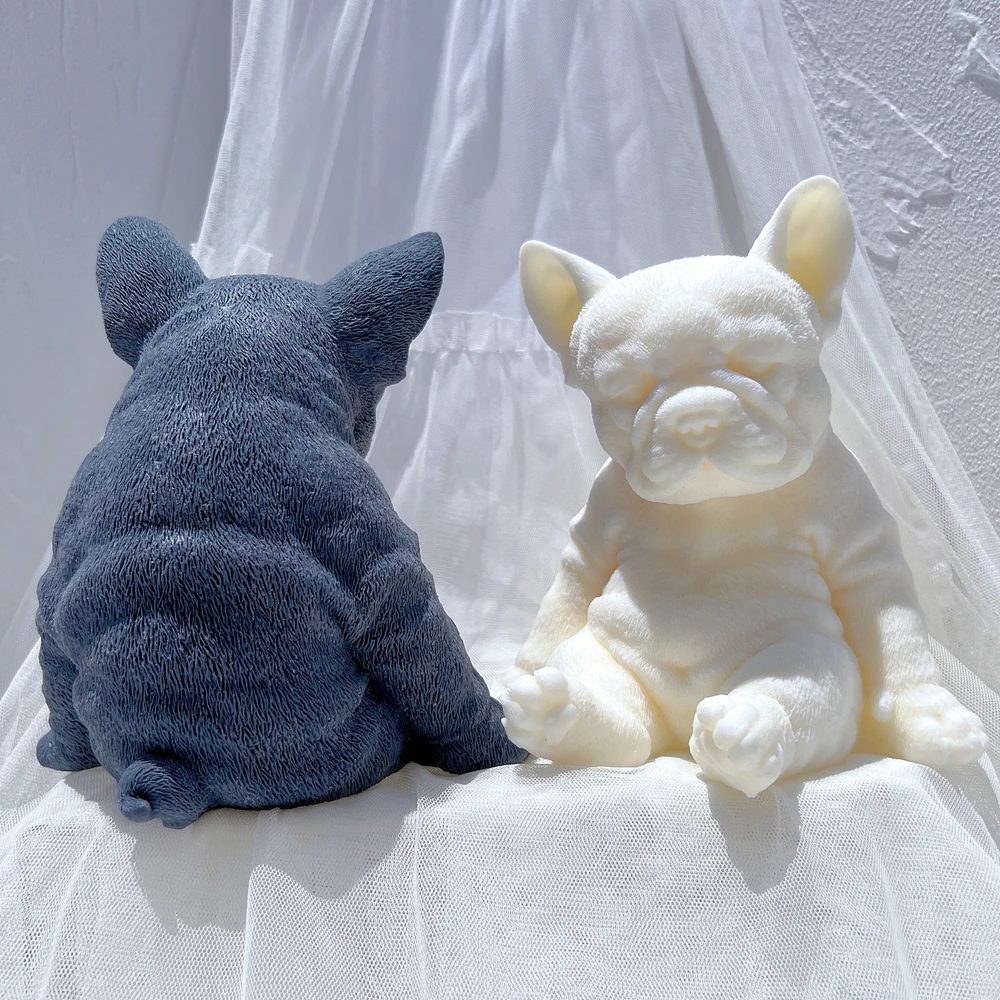 Seduto dormire Bulldog francese cucciolo candela stampo animali cuccioli cera di soia stampo in Silicone amante del cane decorazioni per la casa