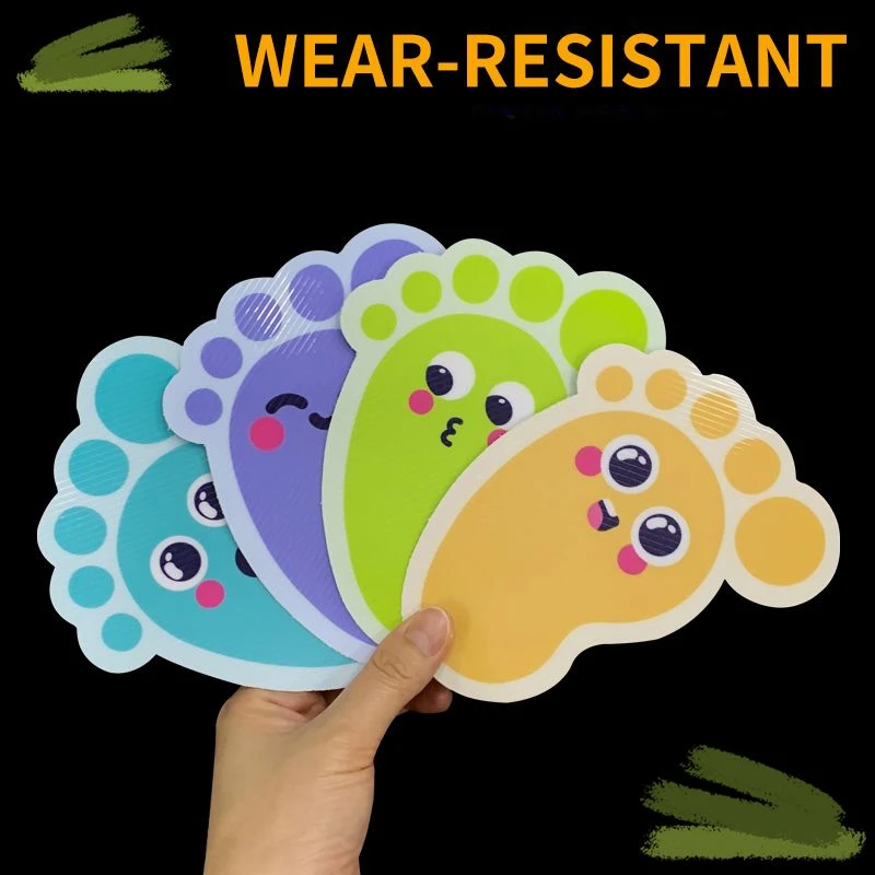 Korean Be Careful on The Steps Stickers Anti Slip Ground Lovely Feet Decorative School Kindergarten Smiling Face Cartoon Posters