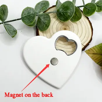 Bílý otvírák na lahve ve tvaru srdce s magnetem, personalizovaný otvírák na lahve pro svatební dárky pro hosty, dárky na rozlučku se svobodou 12 nejlepší prodej magnetické svatební dárky - №2