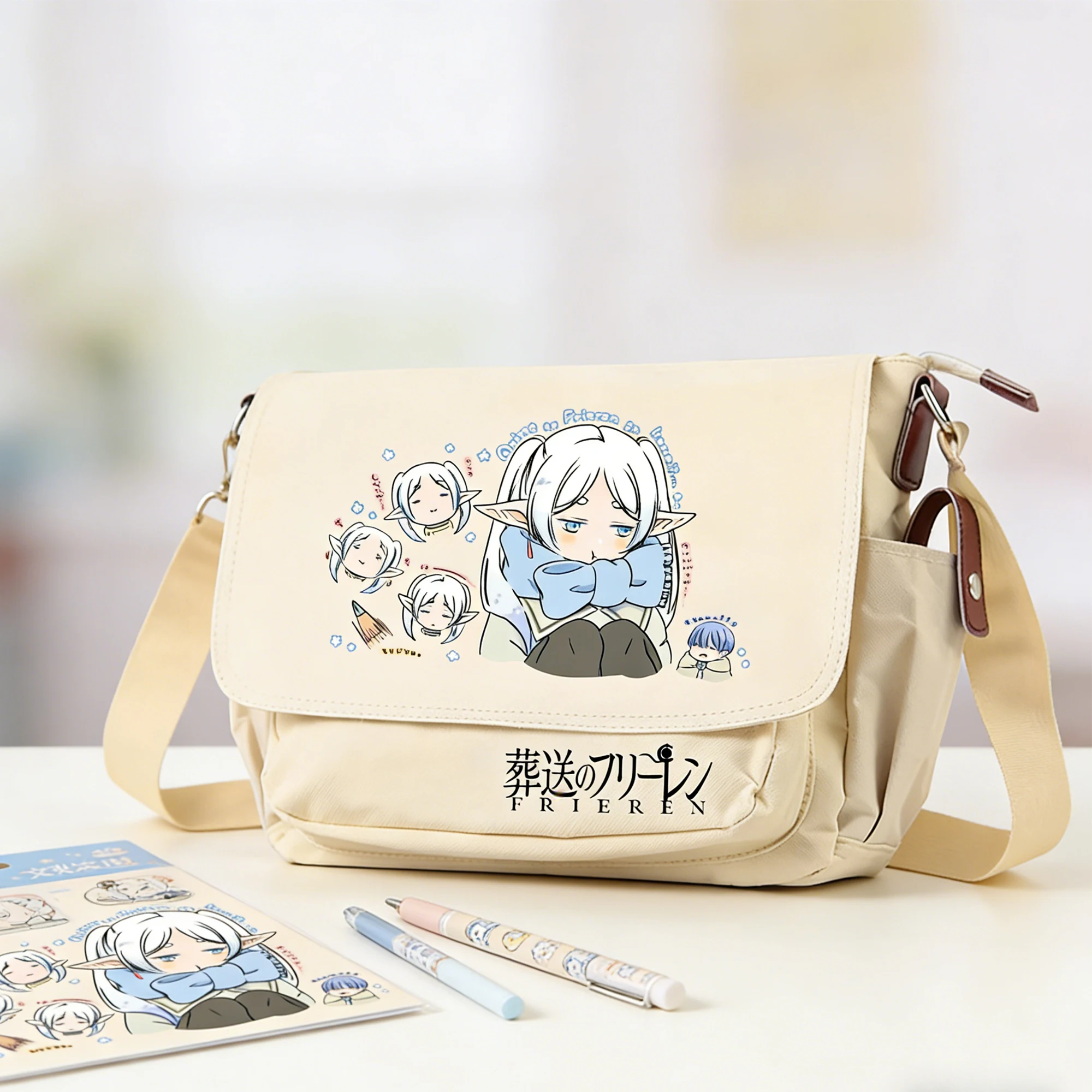 

Frieren: Beyond Journey's End Anime Messenger Bag Oxford College School Bags Kawaii Women crossbody bags Cartoon shoulder bags