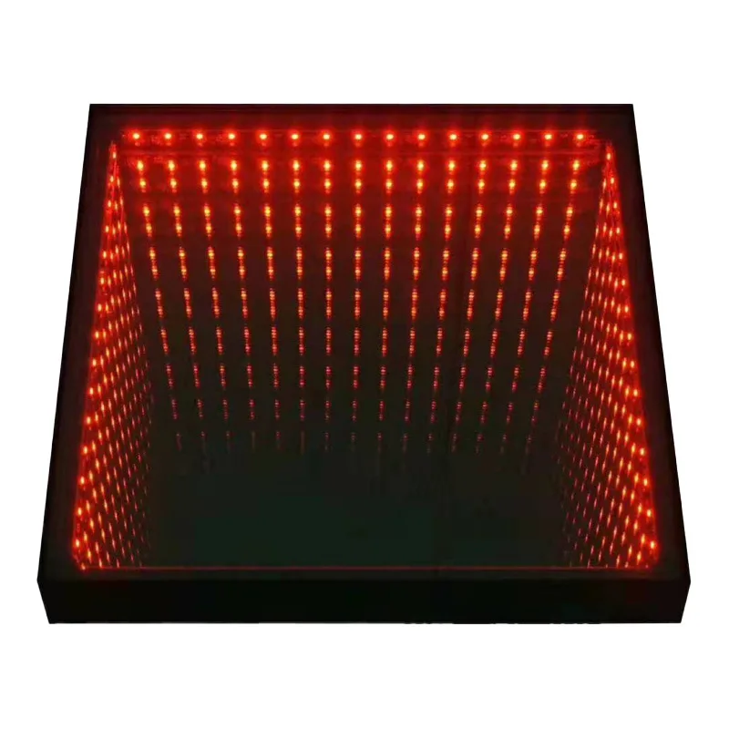 مصباح بلاط الأرضيات الحبيبي عبر الحدود، مرآة Melaleuca، مصباح الهاوية المضيء ثلاثي الأبعاد، قاعة الرقص، مربع ملون