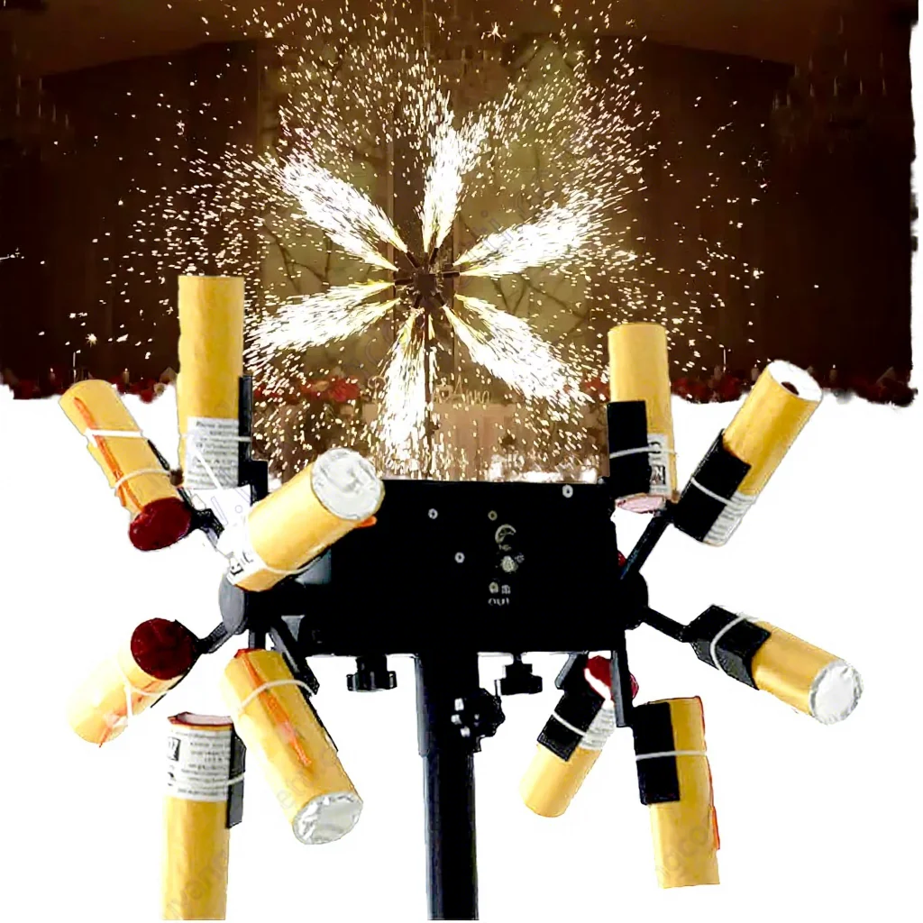 Electronic Pyro Windmill Remote Control Firing System Cake Rotate Machine for Stage Performance Wedding Christmas New Year Bride