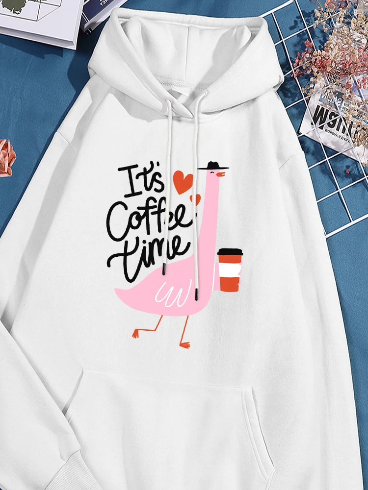 

It'S Coffee Time Printing Hoodies Women Cotton Stylish Sweatshirts Comfort Everyday Tracksuit Personality Causal Cotton Clothes