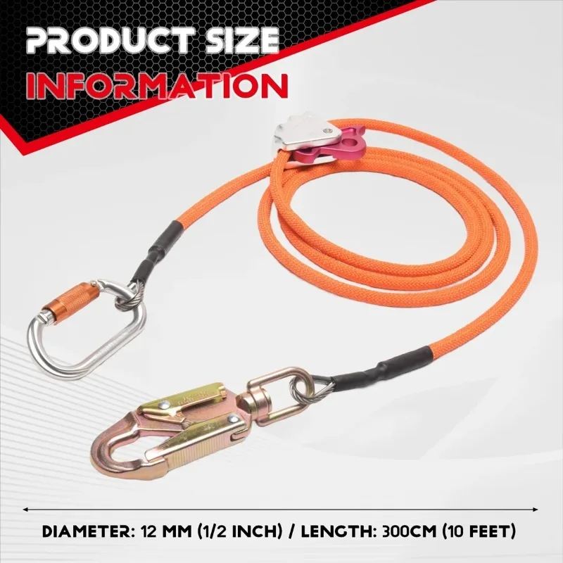 Steel Wire Core Adjustable Tree Climbing Flip Line Positioning Safety Rope Kit FOR Outdoor Arborists Tree Climbers