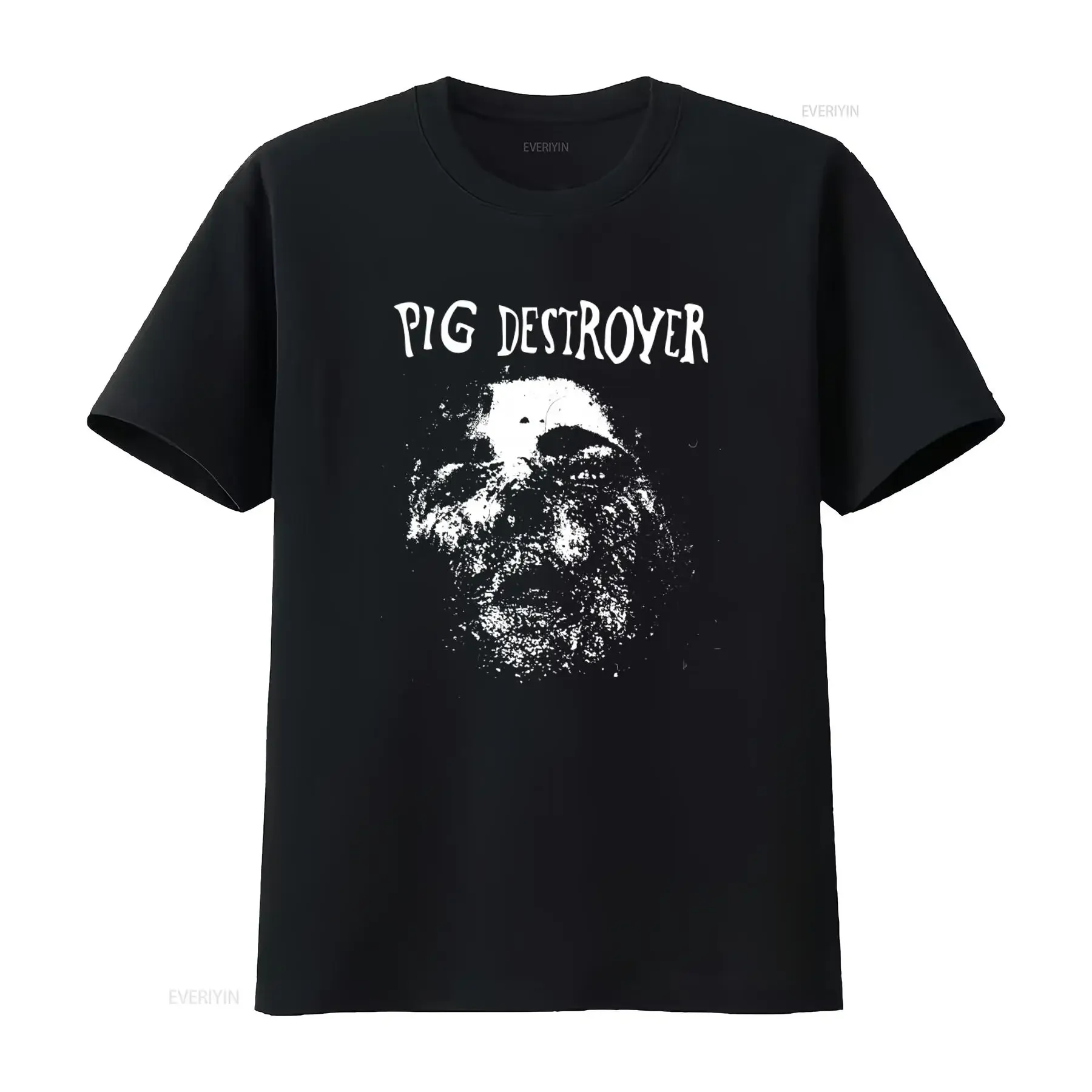 T-shirt Pig Destroyer Taille L SS Brutal Truth Design Parfait pour les fans du metal, style vintage délavé, graphique extensible, décontracté
