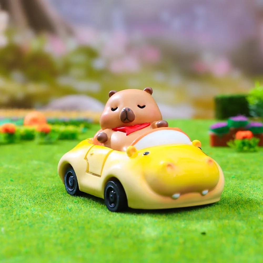 

Capybara Sports Car Series Blind Box Mini Capibara & Pony Action Figures Doll Desk Decor Cute Animals Cartoon Figure Toys