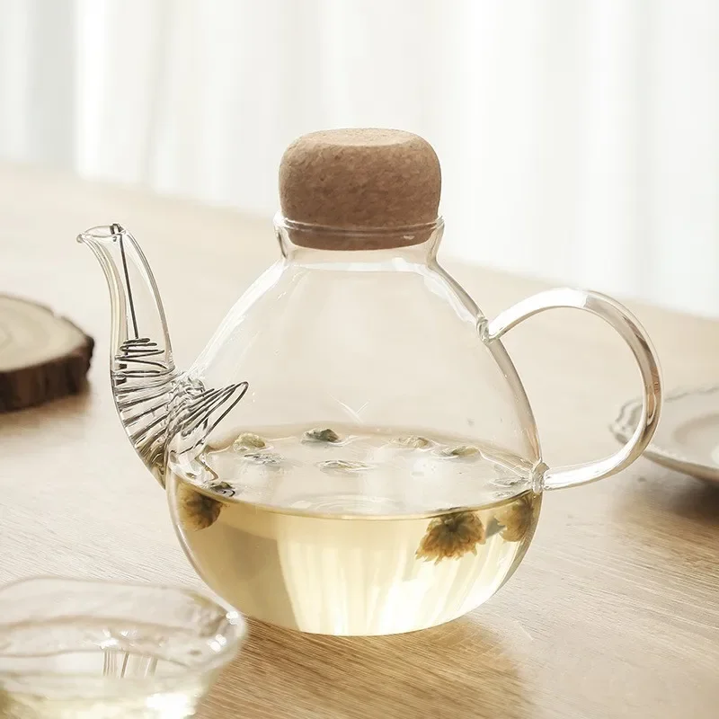 Glass flower teapot electric ceramic stove teapot multifunctional household health pot cork teapot