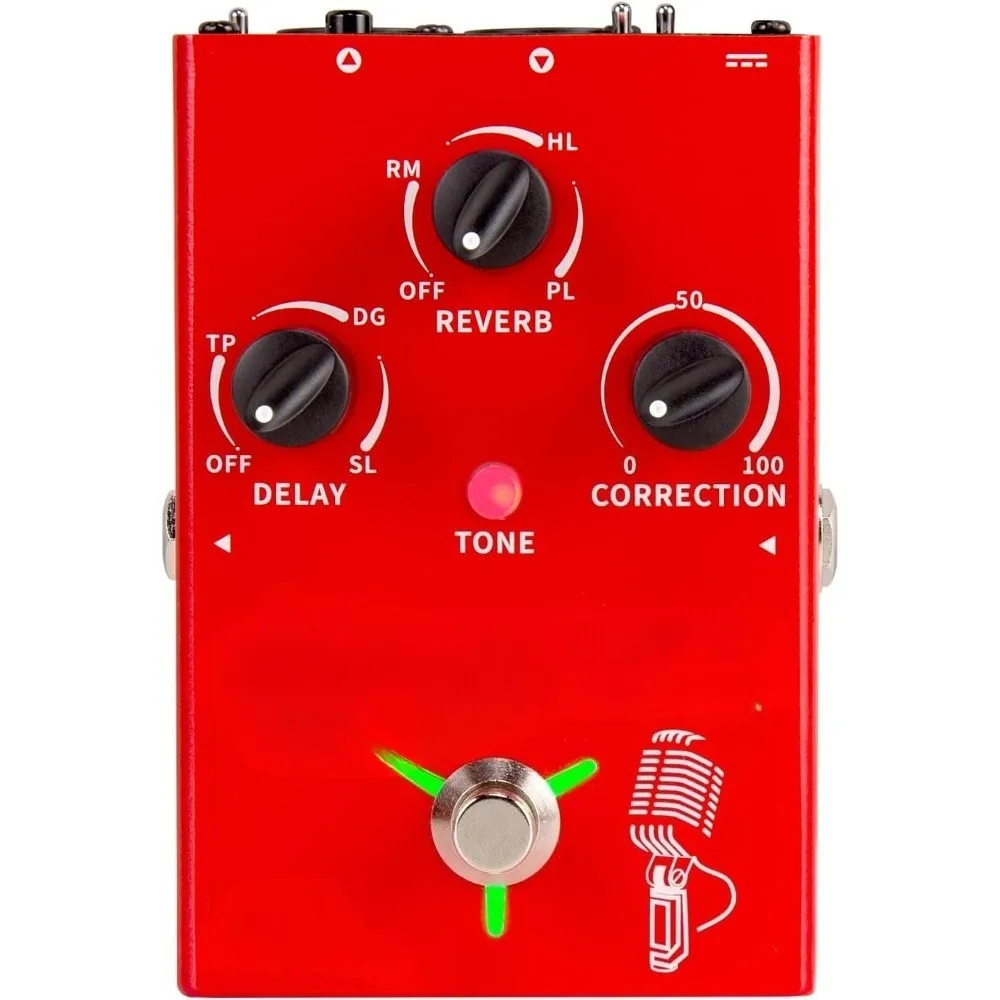

US Shipping Vocal Effects Processor Pitch Correction Voice Pedal with Delay Reverb for Live Singing Streaming Recording