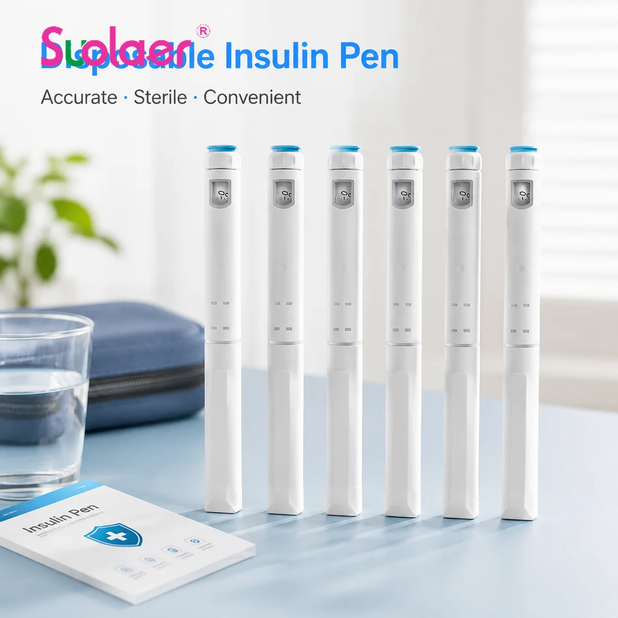 5/10Pcs Disposable Plastic Insulin Pen Injector fitting with 3ml Glass Vial, 60U adjustable Insulin Injection Pen for Personal